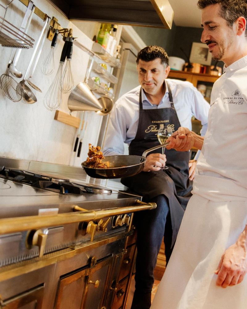 Damien Litaudon and Xavier Berdin cooking together at Domaine du Chalet